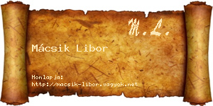 Mácsik Libor névjegykártya