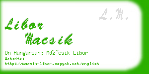 libor macsik business card